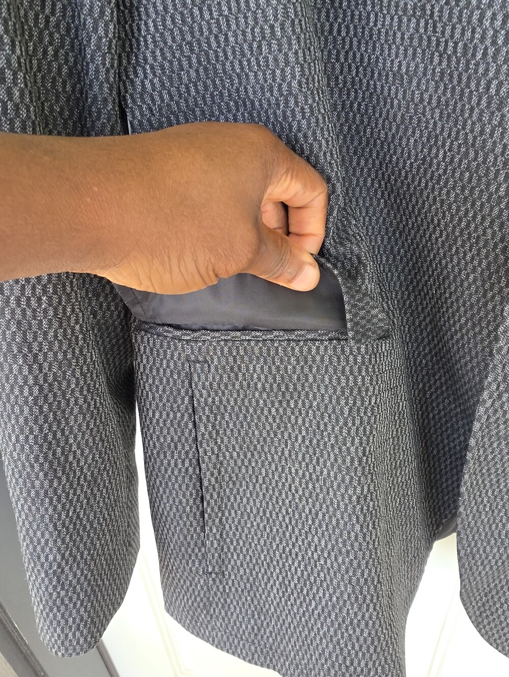 NWT Alfani $139.50 Gray Textured Sport Coat Jacket Large Modern Stretch Blazer - Picture 8 of 12